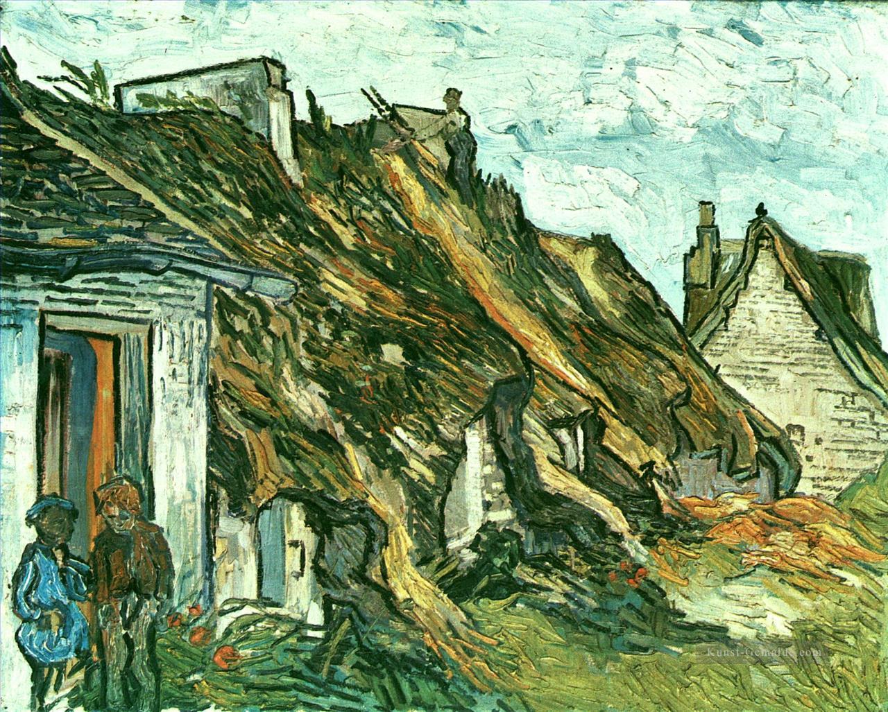 Thatched Häuschen in Chaponval Auvers sur Oise Vincent van Gogh Ölgemälde